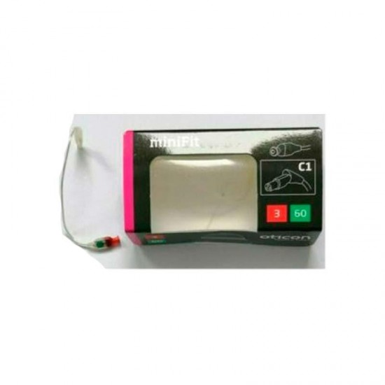 RECEPTOR OTICON MINIFIT APARELHO AUDITIVO LADO DIREITO (R) - VERMELHO - POTÊNCIA 60