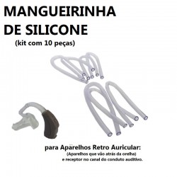 10 Mangueirinha Silicone Molde para Aparelho de Audicao (atrás da orelha) Novo Envio Imediato com Nfe