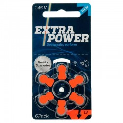 PILHA AUDITIVA 13 EXTRA POWER - 1 CARTELA COM 6 BATERIAS