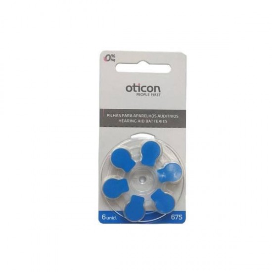 PILHA AUDITIVA OTICON 675 - 10 CARTELAS (60 BATERIAS)